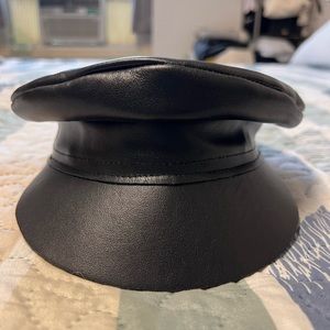 Lack of Color Leather Biker Cap-Black